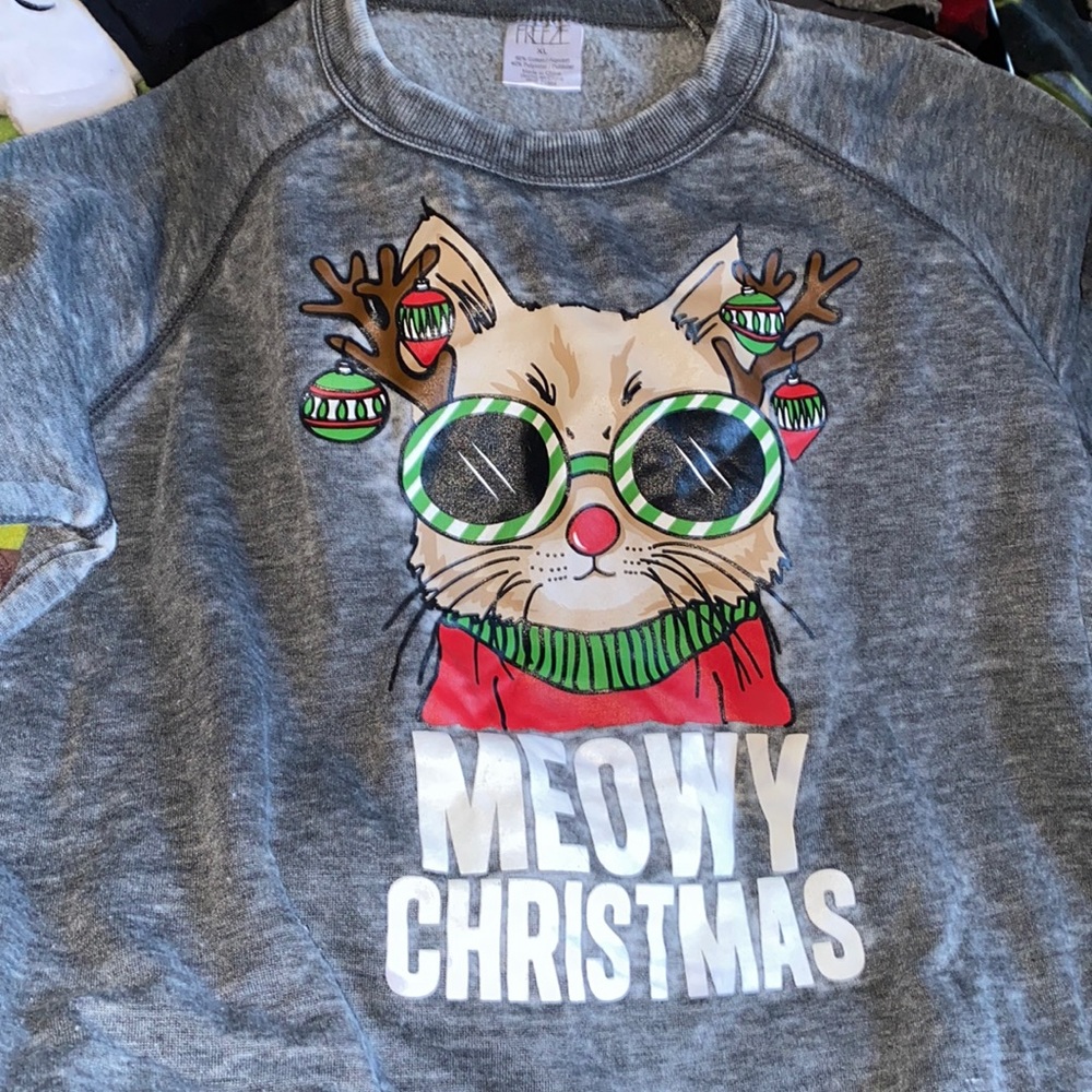 Meowy Christmas Long sleeve sweater